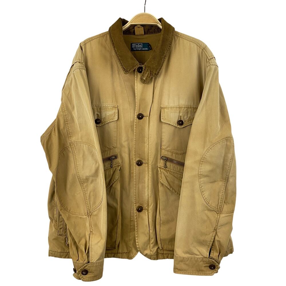Vintage Polo Ralph Lauren Men Barn Chore Field Hunting Coat Jacket XL Tan Canvas - Picture 3 of 11